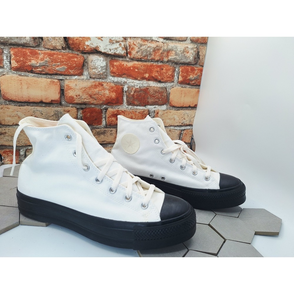 Converse Chuck Taylor All Star Lift Platform Hi White Black Men Sz 10.5 Rare